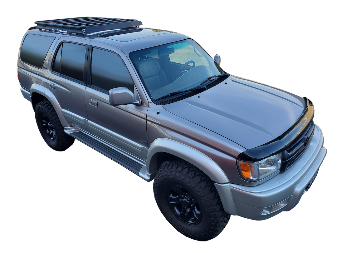 Warrior Prod Roof Rack, Rain Gutter Mount, Powder Coated, Black, Steel, With Wind Deflector – 10913