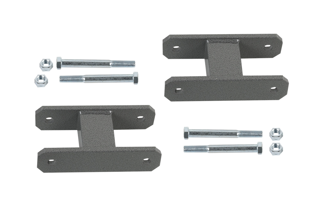 Warrior Prod Leaf Spring Shackle, Adds 1-1/4 Inch, Non Greasable, Without Bushings, Grey, With Mounting Hardware – 153