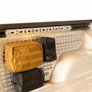 Warrior Prod Molle Cargo Panel, Use to Store Rotopax Container/ Molle Pouch/ Off-Road Jack/ Camping Equipment, Bed Side Mount, Raw, Aluminum – 27414