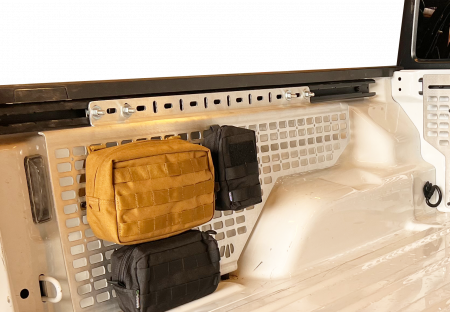 Warrior Prod Molle Cargo Panel, Use to Store Rotopax Container/ Molle Pouch/ Off-Road Jack/ Camping Equipment, Bed Side Mount, Raw, Aluminum – 27414