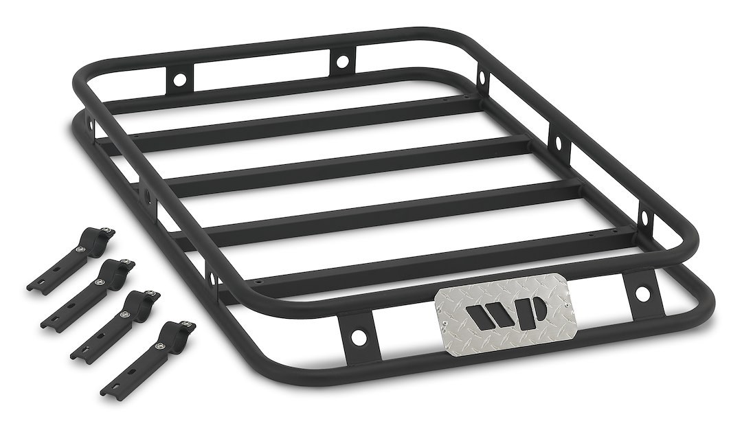 Warrior Prod Cargo Carrier, Roof Basket, Rack Style, OE Roof Rack Mount, 57 Inch X 36 Inch X 6 Inch, Powder Coated, Black, Steel – 3810