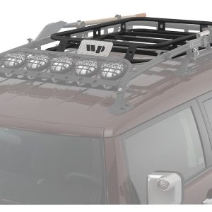 Warrior Prod Cargo Carrier, Roof Basket, Rack Style, OE Roof Rack Mount, 57 Inch X 36 Inch X 6 Inch, Powder Coated, Black, Steel – 3810