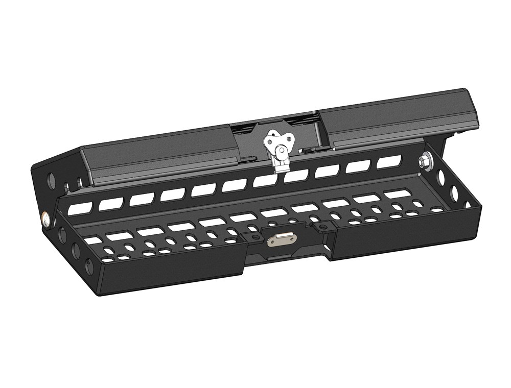 Warrior Prod Cargo Organizer, Mounts to OE Bed Channels, Single Compartment, Without Dividers, Black, Steel – 4381