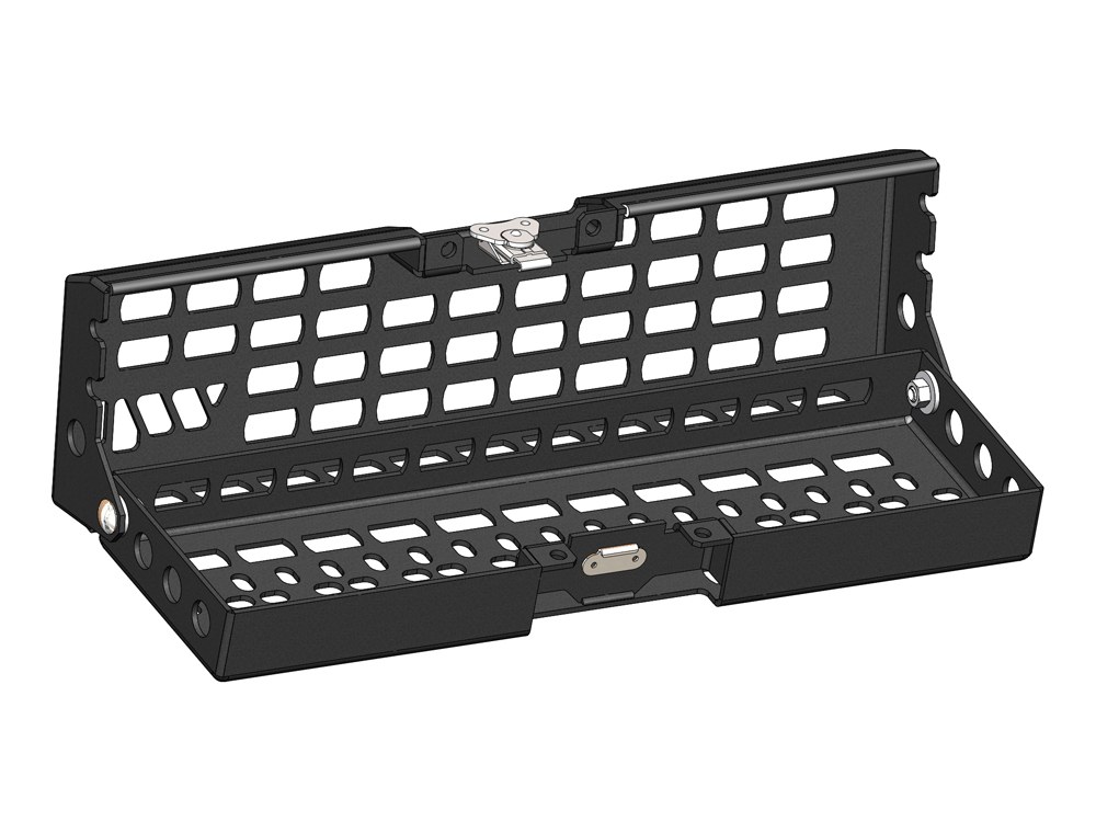 Warrior Prod Cargo Organizer, Mounts to OE Bed Channels, Single Compartment, Without Dividers, Black, Steel – 4381