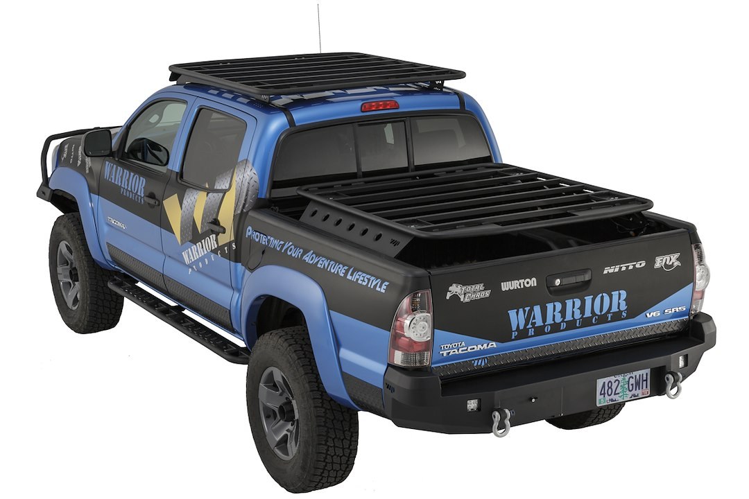 Warrior Prod Bed Cargo Rack, Economy, Bolt on Use Existing Bed Rail Tracks, Black, Steel, Without Tool Box Mount Kit, Non-Adjustable Rack – 4810