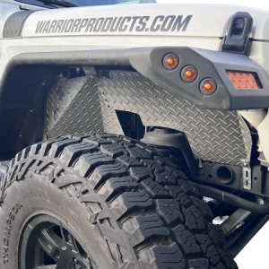 Warrior Prod Fender Well Liner, Raw, Diamond Plate Aluminum, With Hardware, Set of 2 – 6315