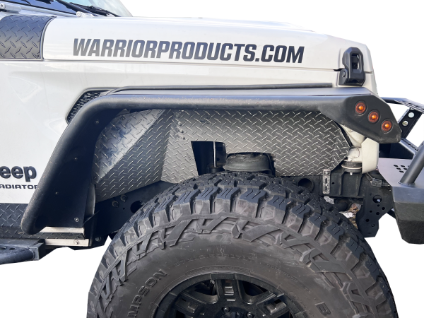 Warrior Prod Fender Well Liner, Raw, Diamond Plate Aluminum, With Hardware, Set of 2 – 6315