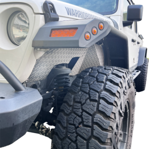 Warrior Prod Fender Well Liner, Raw, Diamond Plate Aluminum, With Hardware, Set of 2 – 6315