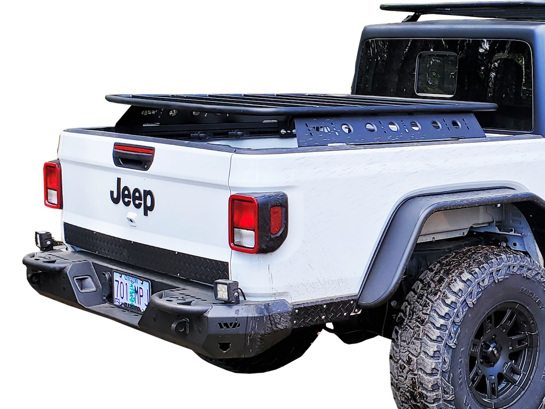 Warrior Prod Bed Cargo Rack, 600 Pound Stationary/ 400 Pound On-Road/ 150 Pound Off-Road Capacity, Bolt on, Powder Coated, Black, Steel – 7810
