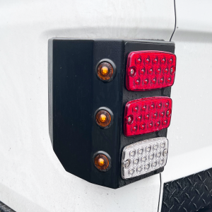 Warrior Prod Tail Light Assembly, LED, Red and White Lens, Black Steel Housing, White Bulbs, Set of 2 – 7965