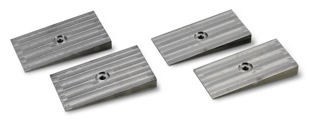 Warrior Prod Differential Pinion Angle Shim, For Use with 2 Inch Wide Leaf Springs, 6 Degree Angle, Ribbed Surface, Machined, Steel, Set of 2 – 800052