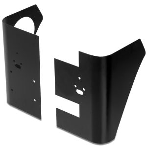 Warrior Prod Body Corner Guard, Smooth, Black, Steel, Set of 2, Irreversible Removal of Plastic Corner Pieces to Install, With Holes – S916A