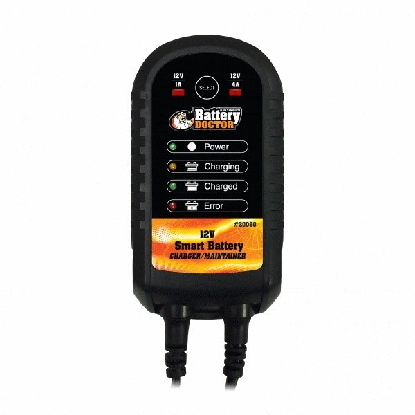 WirthCo Battery Charger, Battery Doc ®, For 12 Volt Lead-Acid Battery, 3 Step Fully Automatic, 750 Milliampere, With Power Level Indicator – 20060