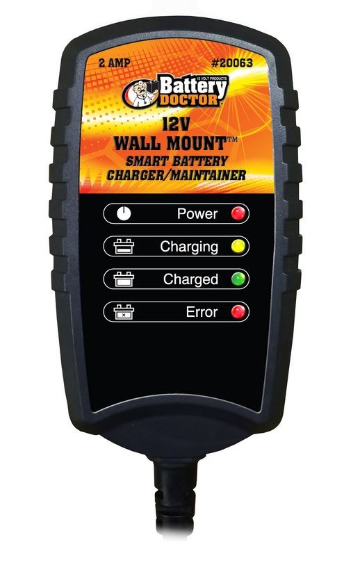 WirthCo Battery Charger, Battery Doc ® Wall Mount ™, For 12 Volt Batteries, Automatic Charger and Maintainer, 2 Amp Charging Current – 20063