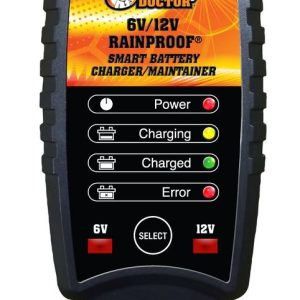 WirthCo Battery Charger, Battery Doc ® Rainproof ®, For 6 Volt/ 12 Volt Batteries, Automatic Charger and Maintainer, 2 Amp Charging Current – 20067