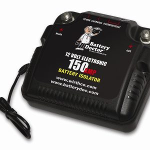 WirthCo Battery Isolator, Battery Doc ®, For Use with 12 Volt Battery for Charging and Isolating Functions, 150 Amps, With Mounting Bracket – 20092