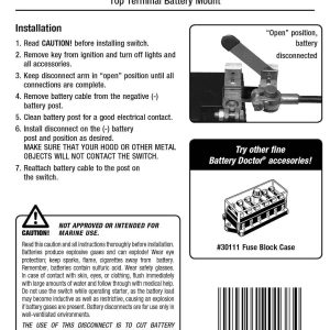 WirthCo Battery Disconnect Switch, Battery Doctor ®, Knife Blade Switch, 250 Ampere – 20138
