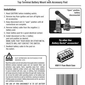 WirthCo Battery Disconnect Switch, Battery Doctor ®, Knife Blade Switch, 250 Ampere, With Top Post Stud – 20148