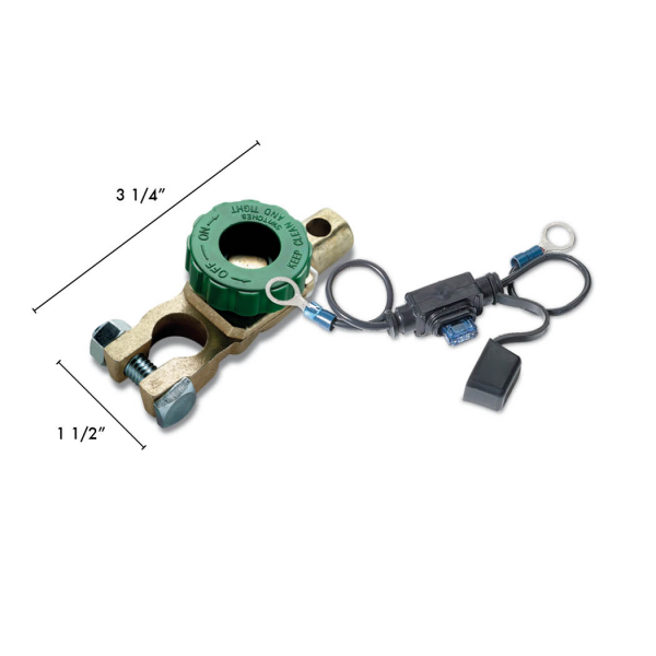 WirthCo Battery Disconnect Switch, Top Mount with Fused Bypass, 12 Volt, Knob Operated, 125 Ampere – 20309