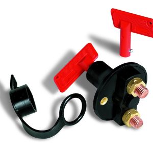WirthCo Battery Disconnect Switch, Key Operated Switch, 100 Ampere at 12 Volts/ 50 Ampere at 24 Volts, With Waterproof Cover and 2 Keys – 20314