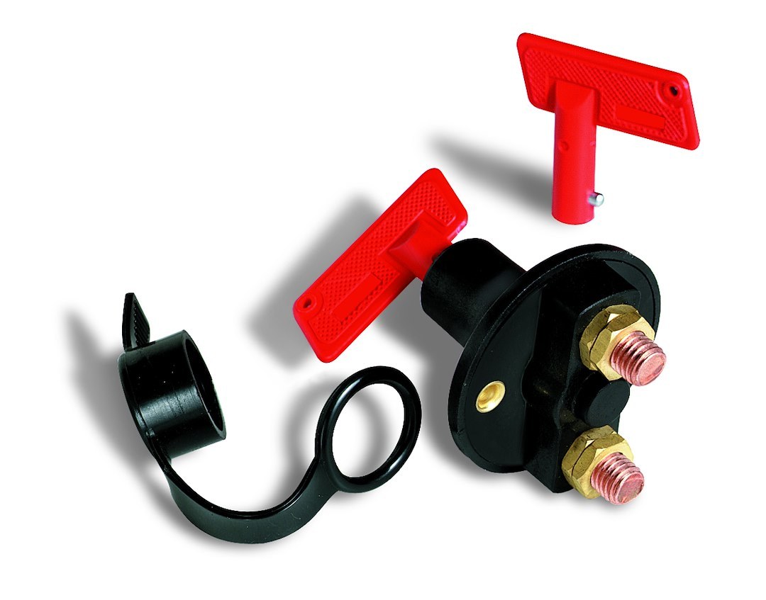 WirthCo Battery Disconnect Switch, Key Operated Switch, 100 Ampere at 12 Volts/ 50 Ampere at 24 Volts, With Waterproof Cover and 2 Keys – 20314