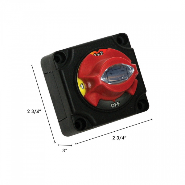 WirthCo Battery Disconnect Switch, Battery Doctor ®, For Use with Dual 12 Volt Battery, 4 Position Rotary Switch, 300 Amps – 20393