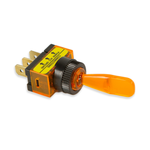 WirthCo Multi Purpose Switch, 12 Volt, 20 Ampere, Automotive Interrupter Toggle, Illuminated, Amber – 20502