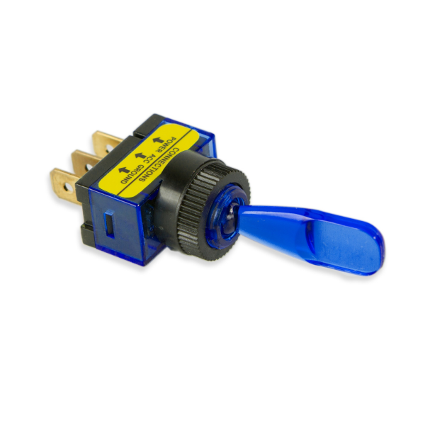 WirthCo Multi Purpose Switch, 12 Volt, 20 Ampere, Automotive Interrupter Toggle, Illuminated, Blue – 20503