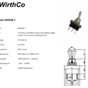 WirthCo Multi Purpose Switch, 12 Volt, 20 Ampere, 3 Position Automotive Interrupter Toggle, Non-Lighted, Black – 20508