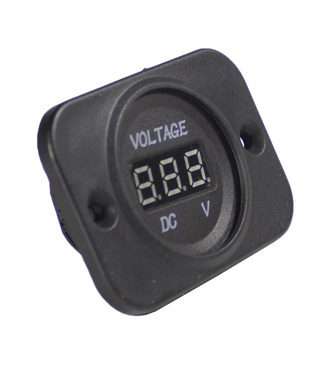 WirthCo Gauge Voltmeter, Digital Display, 6-30 DC Volts, Illuminated Red Read-Out, With Panel and Hardware – 20600