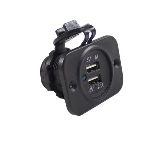 WirthCo USB Outlet, With Dual USB – 5 Volt 1 Amp and 2.1 Amp Port/ Weatherproof Cover/ Indicator Light/ Panel and Hardware – 20601