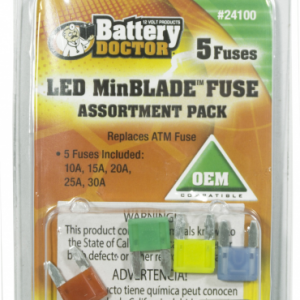 WirthCo Fuse Assortment, Atm Mini Fuse, With One Each of 10 Amp/ 15 Amp/ 20 Amp/ 25 Amp/ 30 Amp, Total of 5 Pieces – 24100