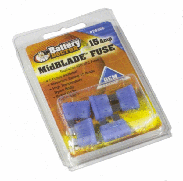 WirthCo Fuse, Standard Blue Blade Fuse, Ato/ Atc, 15 Ampere, Case of 5 – 24365