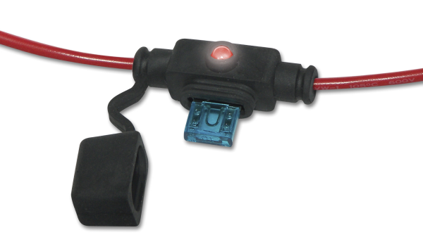 WirthCo Fuse Holder, Atm/ Mini Blade Fuses, Two 6 Inch 12 Gauge Wire, 30 Amperage Max Rating, With Fuse, Single – 24410