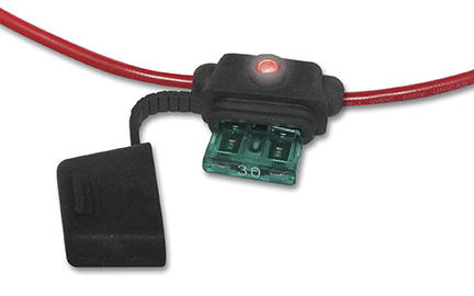 WirthCo Fuse Holder, Ato/ Atc Blade Fuses, Two 6 Inch 12 Gauge Wire, 30 Amperage Max Rating, With Fuse, Single – 24413