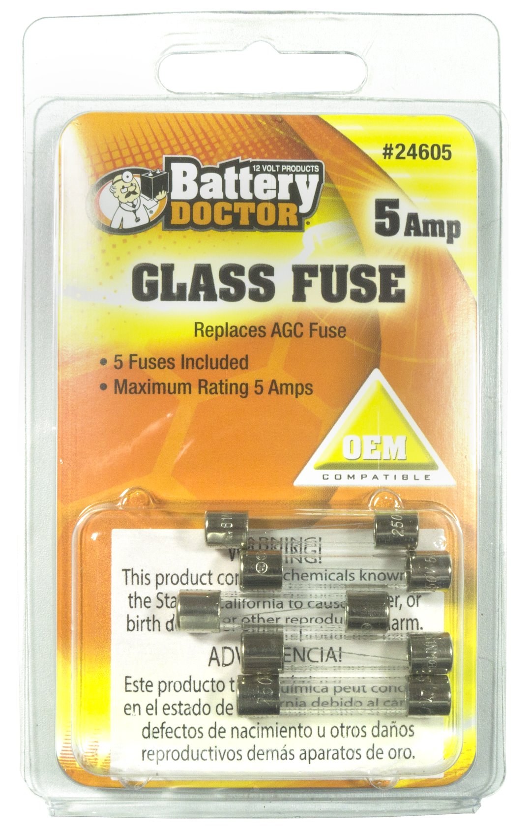 WirthCo Fuse, Glass Tube, Agc, 5 Ampere – 24605