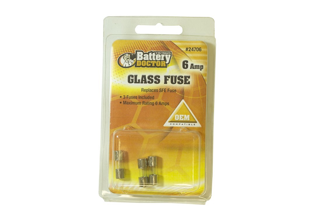 WirthCo Fuse, Battery Doctor ®, Sfe Glass Fuse, 6 Amp, Pack of 3 – 24706