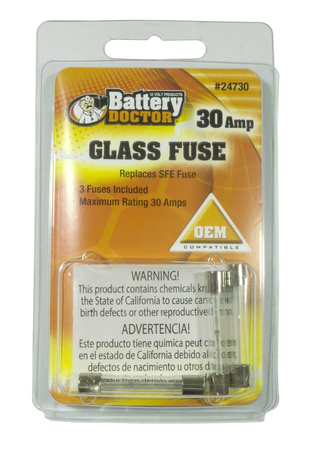 WirthCo Fuse, Battery Doctor ®, Sfe Glass Fuse, 30 Amp, Pack of 3 – 24730