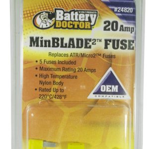 WirthCo Fuse, MinBlade2 ™, 20 Amp, Yellow, 5 Per Pack – 24820