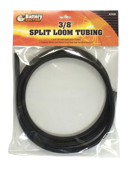WirthCo Wire Loom, Polyethylene, Black, With 6 Foot Length 3/8 Inch Diameter Tubing – 27030
