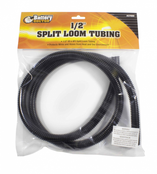 WirthCo Wire Loom, Polyethylene, Black, With 4 Foot Length 1/2 Inch Diameter Tubing – 27050