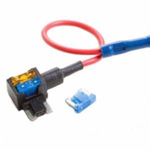 WirthCo Fuse Holder, Tapa Circuit ™, Atm/ Mini Dual Blade Fuses, 5 Inch 16 Gauge Red Wire, 25 Amperage Max Rating, Without Fuse, Single – 30105
