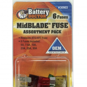 WirthCo Fuse Assortment, Minblade ™, Blade Fuse, With One Each of 5 Amp/ 7.5 Amp/ 10 Amp/ 20 Amp/ 25 Amp/ 30 Amp Fuses, Total of 6 Pieces – 30913