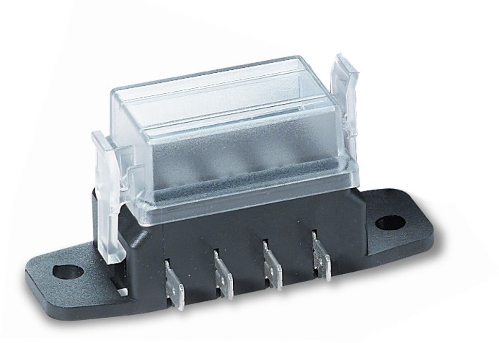 WirthCo Fuse Block, 15 Amps Per Circuit at 12 Volts DC, 4 Way Case, Uses Ato/Atc Blade Style Fuses – 31000-7