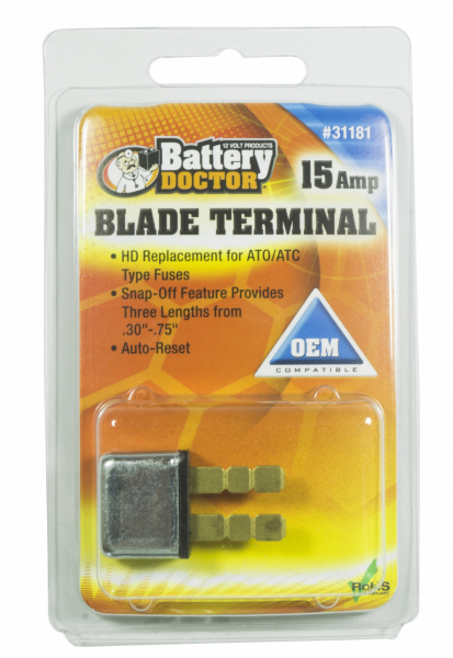 WirthCo Circuit Breaker, 15 Amp, Replacement for Ato/Atc Fuses, Automatic Reset, Single, Blade Style – 31181