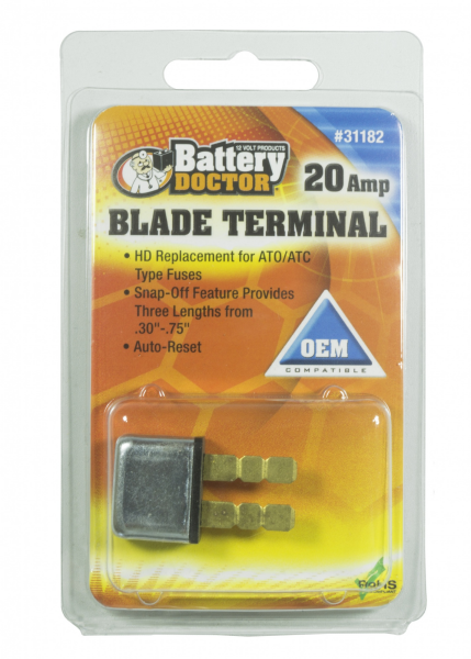 WirthCo Circuit Breaker, 20 Amp, Replacement for Ato/Atc Fuses, Automatic Reset, Single, Blade Style – 31182
