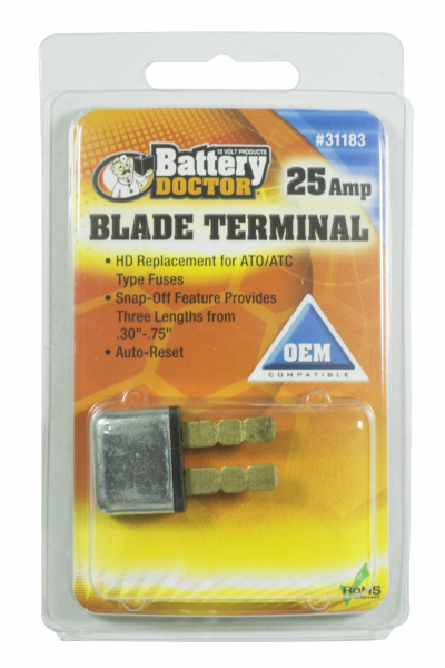 WirthCo Circuit Breaker, 25 Amp, Replacement for Ato/Atc Fuses, Automatic Reset, Single, Blade Style – 31183