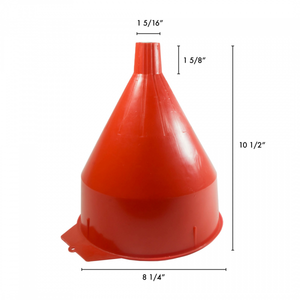 WirthCo Funnel, Round, 8-1/4 Inch Top Inside Diameter X 10-1/2 Inch Overall Height – 32006