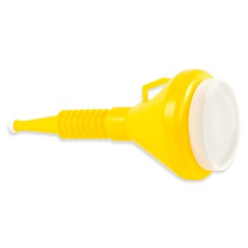 WirthCo Funnel, Round, 14-1/4 Inch Height X 4 Inch Top Diameter, 3/4 Inch Spout Outside Diameter, 1.5 Quart Capacity, Yellow, Polyethylene – 32135