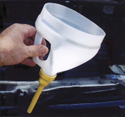 WirthCo Funnel, Round, 1/2 Inch Spout Outside Diameter X 4 Inch Flexible Spout Length, Yellow, Thermoplastic Elastomer, With Cap – 32157